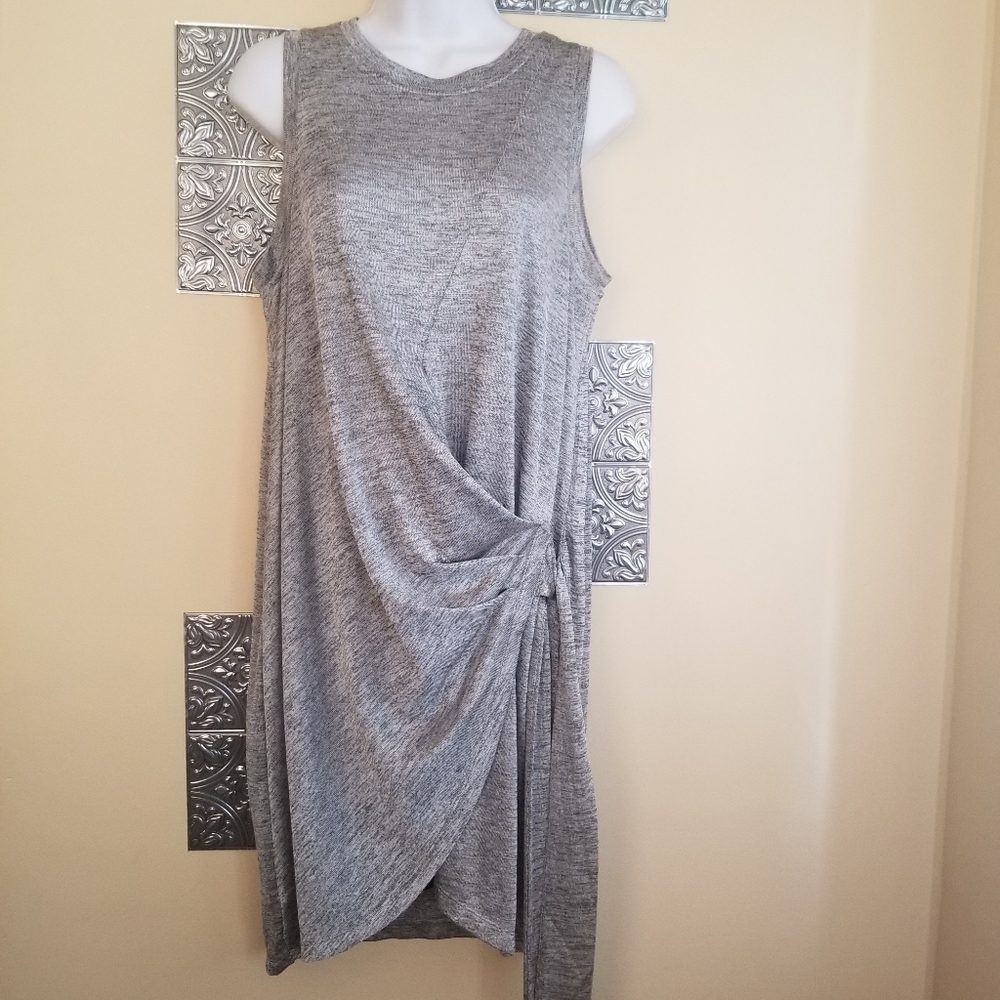 Kori Silver & Black Space Dye Drape Dress Sz M